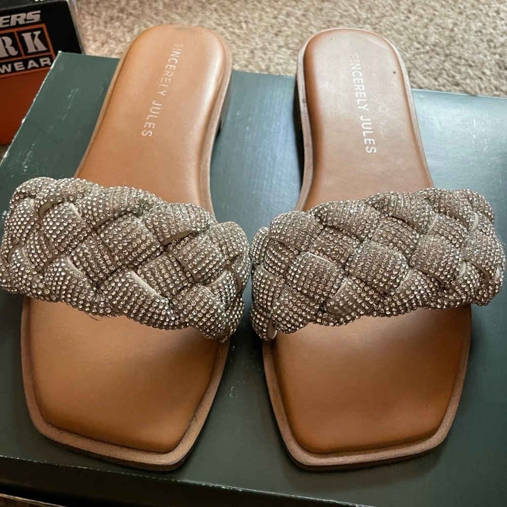 Sincerly Jules Women's Tan Slide Sandals